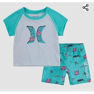 NWT HURLEY TODDLER BOYS RASH GUARD SWIM SET